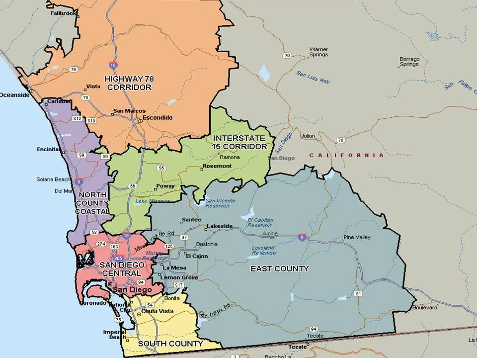 San Diego County Map 
