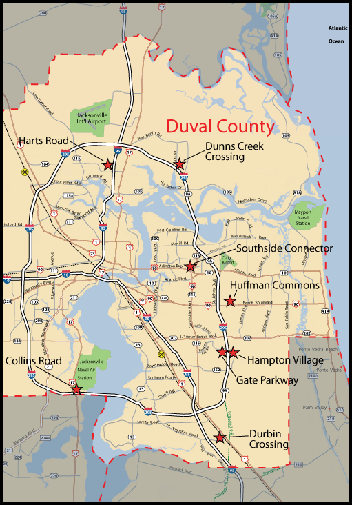Map of Jacksonville neighborhoods